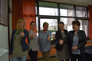 Vlnr Annelies Brosens, Kathleen De bruyn, Imelda Schrauwen, Vera Brosens, Josee Van Doren