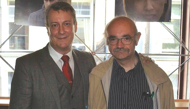 Jan Costermans met Stephen Tompkinson van de TV serie DCI BANKS
