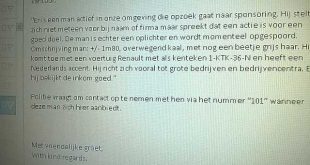 Gedetailleerdere beschrijving eerder genoemde oplichter