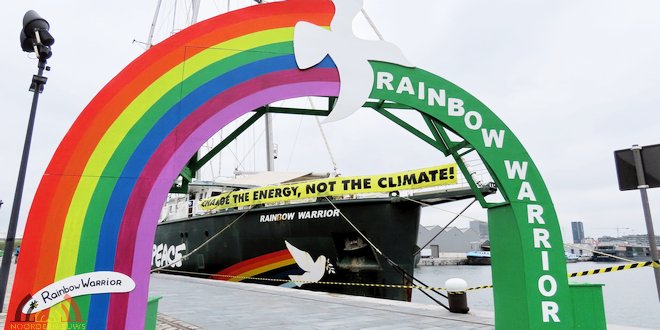 Greenpeace - Rainbow Warrior doet Antwerpen aan - (c) Noordernieuws.be 2019 - 0