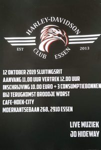 Zevende sluitingsrit Harley-Davidson Club Essen vertrekt van nieuwe locatie!-