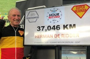 Herman De Ridder is de snelste 80-plusser op de fiets