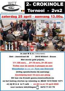 25 april tweede crokinole tornooi