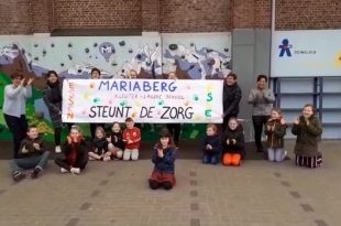 Kleuterschool en Lagere school Mariaberg steunen zorg- en hulpverleners met applaus