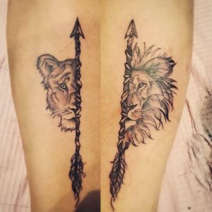 Els Deckers - Beroep Tatoeëerder - Tattoos - Tatoeage Leeuw en leeuwin - 2019