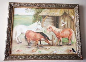 Aoi Wongwat - Hobby Kunstschilderen - Olieverf Schilderij Pony's