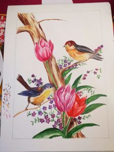 Aoi Wongwat - Hobby Kunstschilderen - Tekening Vogels 5