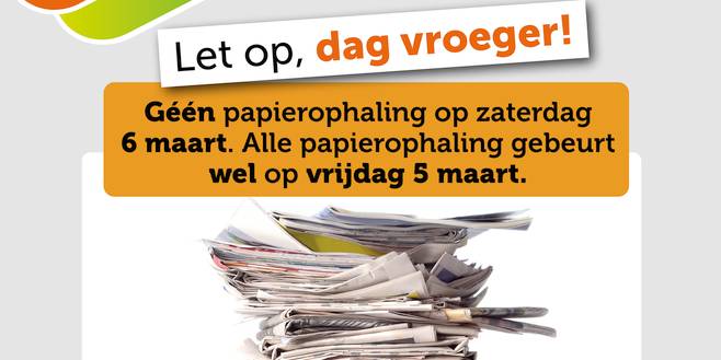 Alle papierophaling in Essen op vrijdag 5 maart