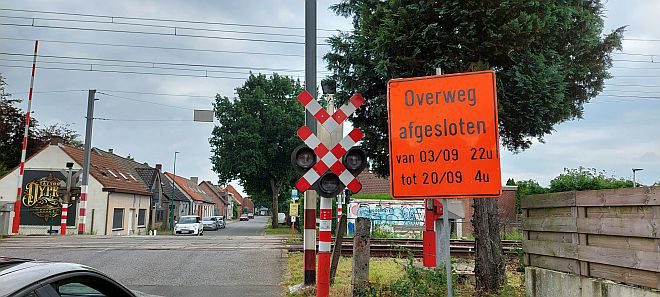 Werken aan spoorovergang Heikantstraat van 3 tot 20 september