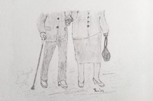 Rose-Marie Timmermans - Tekening bij gedicht STOK-oud - 2023