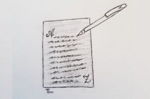 Rose Marie Timmermans - tekening bij gedicht - Mijn relatie met Pen en Papier