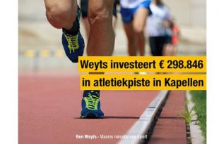Minister Weyts investeert in atletiekpiste in Kapellen