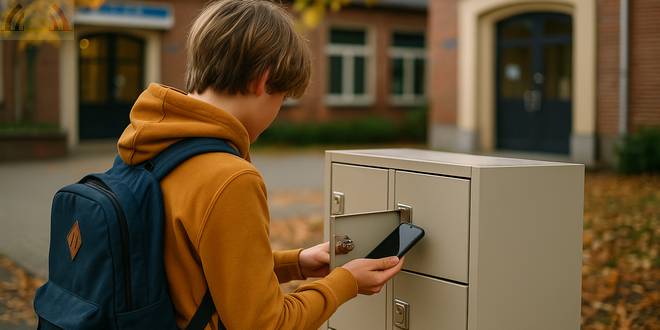 Smartphoneverbod op school Vlaanderen - Telefoon in locker